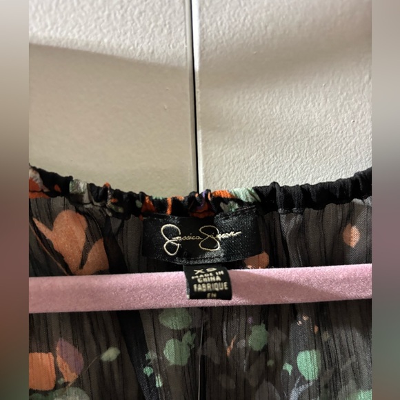 Jessica Simpson Black Floral Long Sleeve Dress - Picture 3 of 7